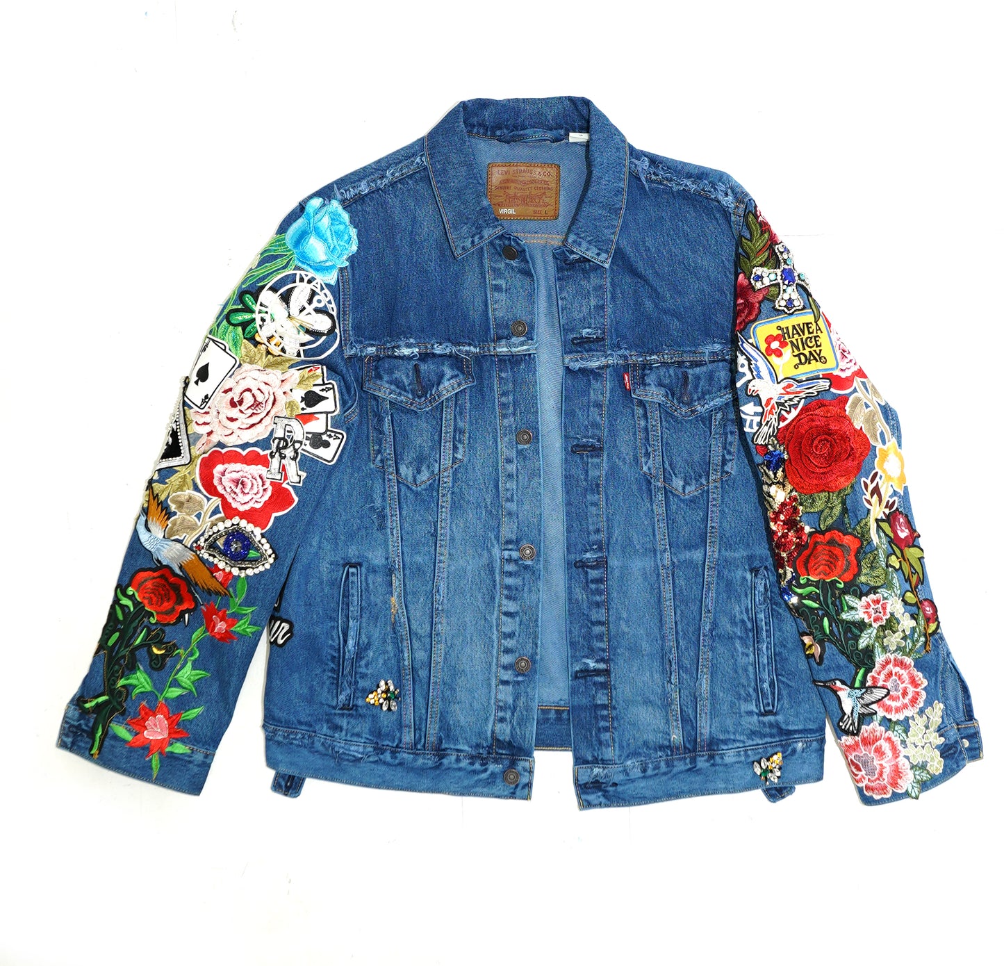 Floral Patchwork Denim Jacket - VIRGIL