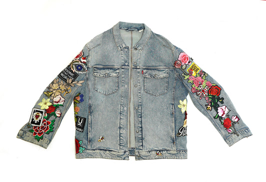 Floral Patchwork Denim Coat - CORE