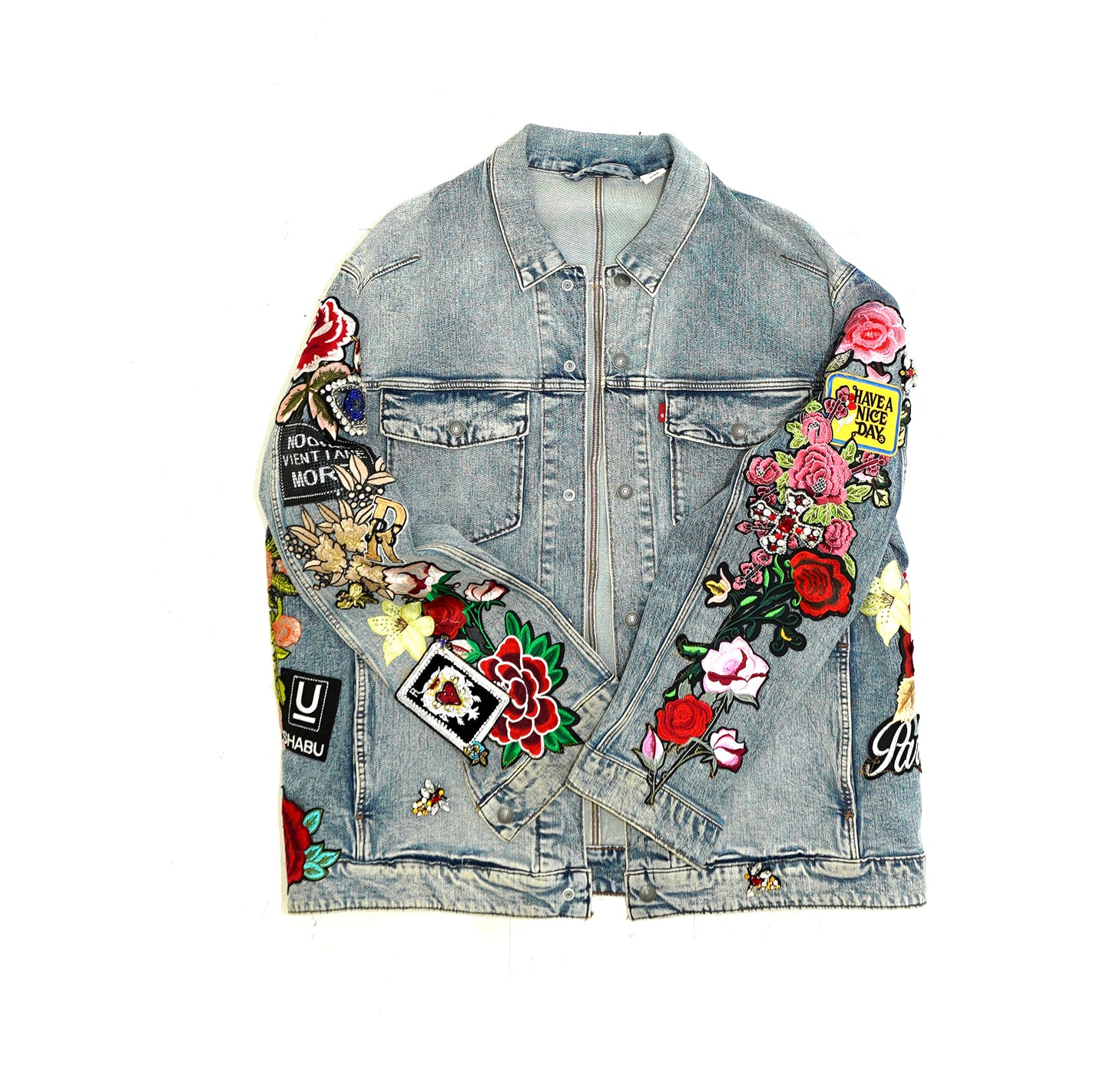 Floral Patchwork Denim Coat - CORE
