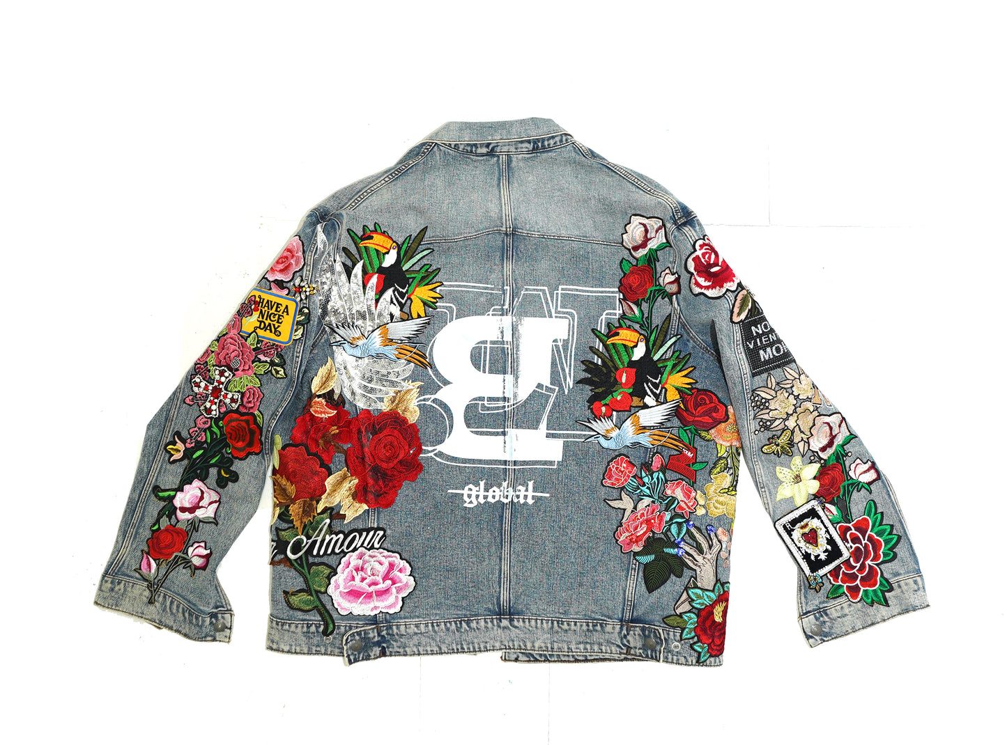 Floral Patchwork Denim Coat - CORE