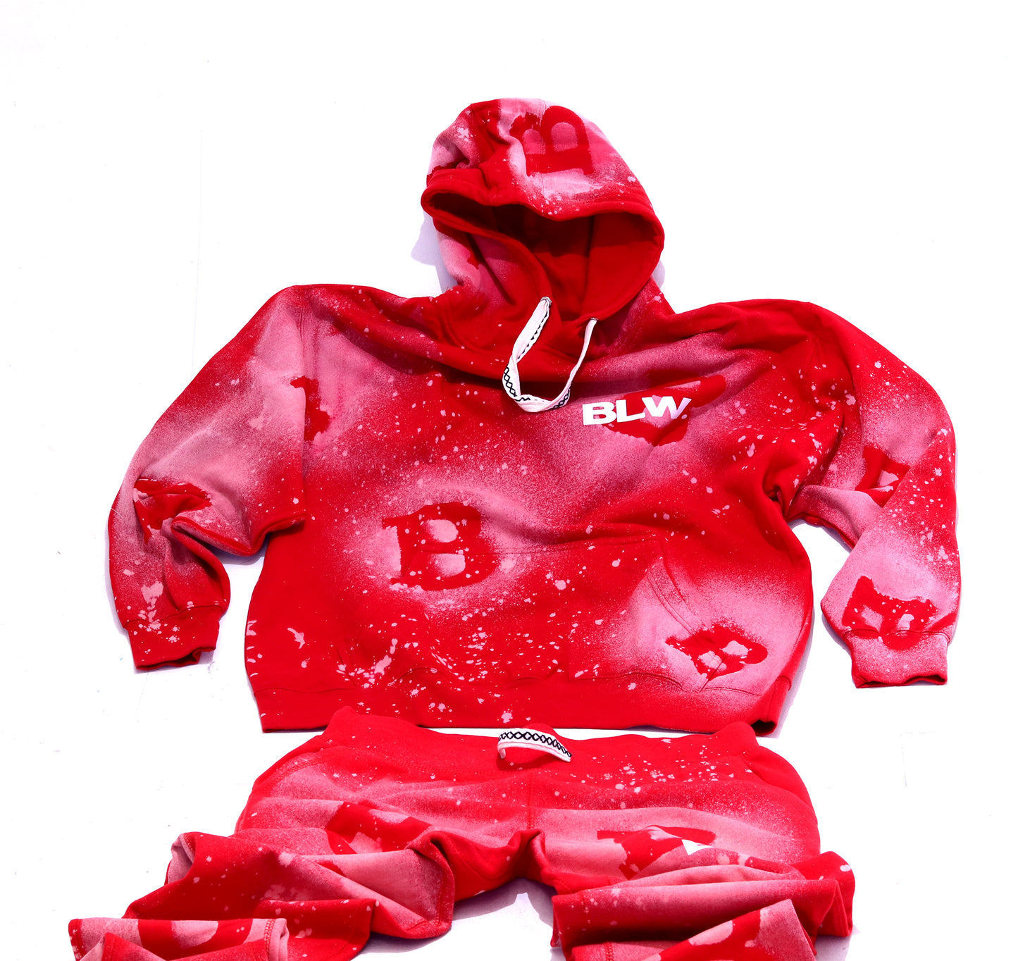 LogoMotif Stacked Hoodie -  RED