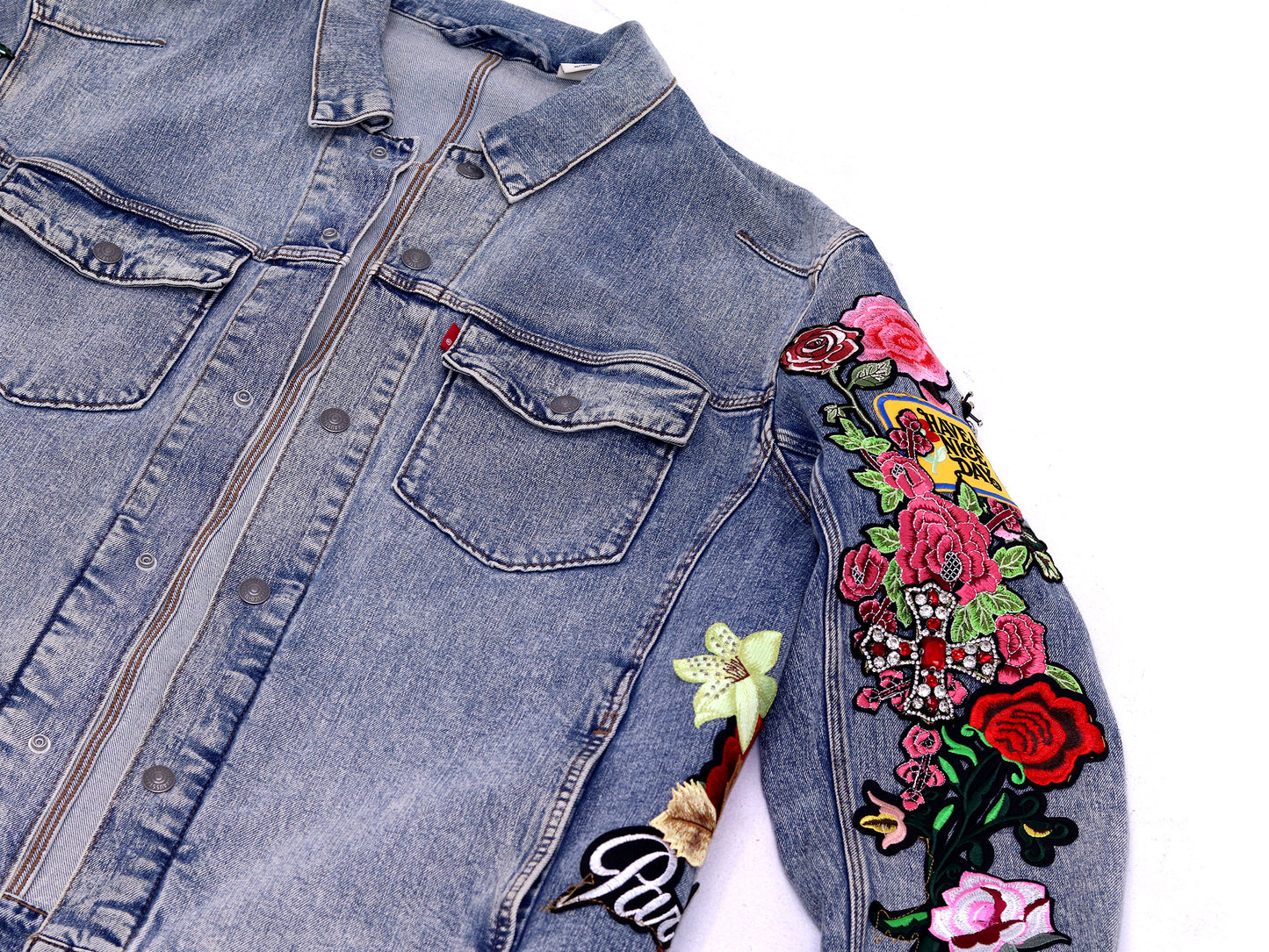 Floral Patchwork Denim Coat - CORE