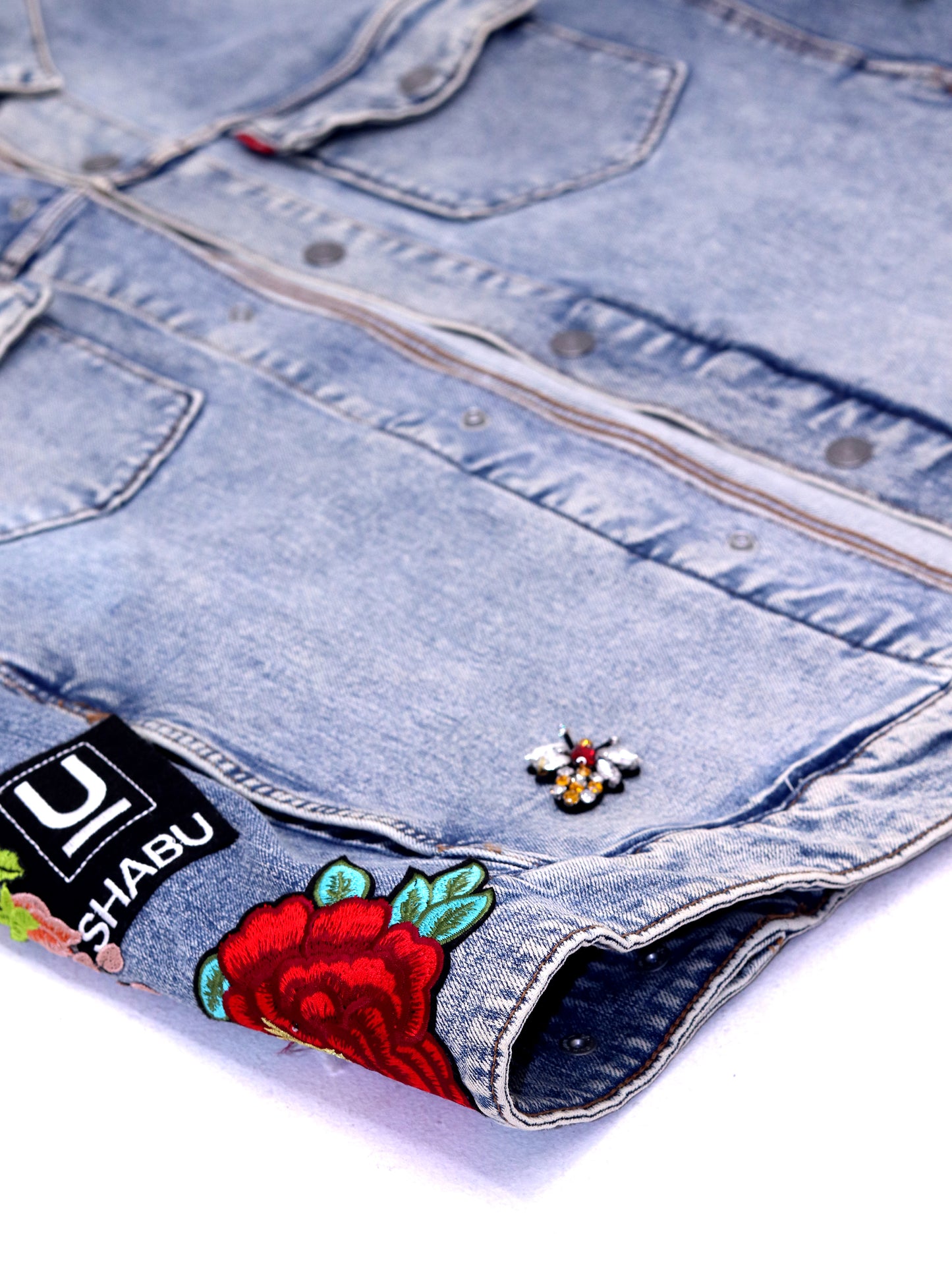 Floral Patchwork Denim Coat - CORE