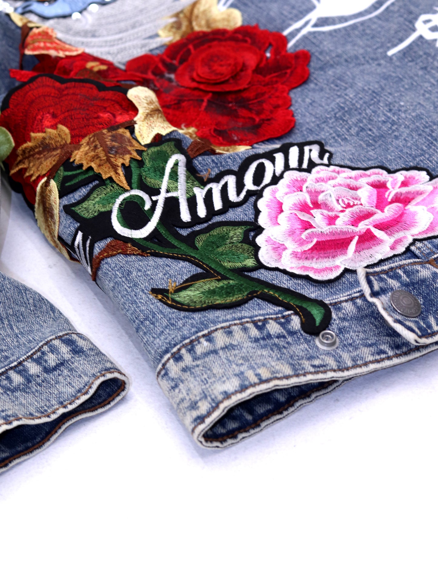 Floral Patchwork Denim Coat - CORE