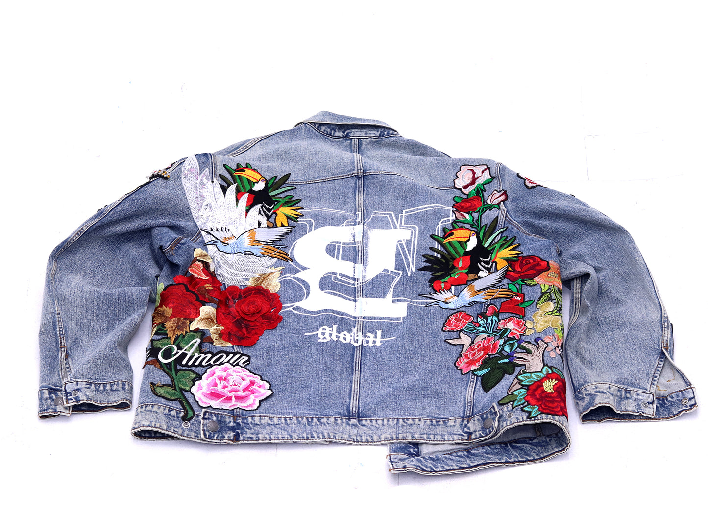Floral Patchwork Denim Coat - CORE