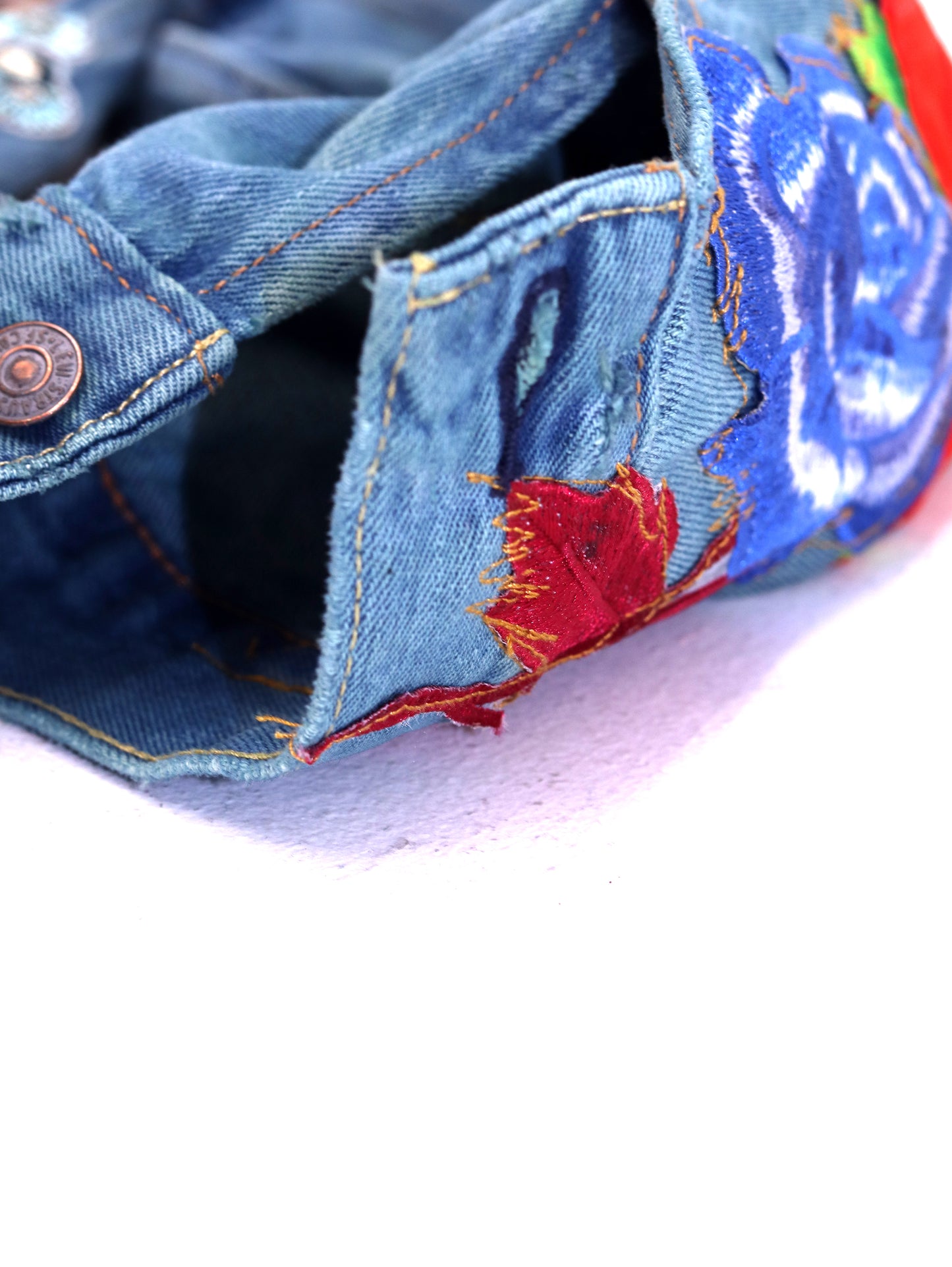 Floral Patchwork Denim Jacket - BLU SEA
