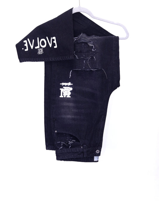 Logo Type Denim Baggy Pants